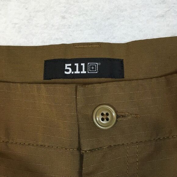 5.11 Tactical Mens 36x32 Utility Pant Brown Tan Ripstop Pocket Straight Leg Work - Picture 2 of 14